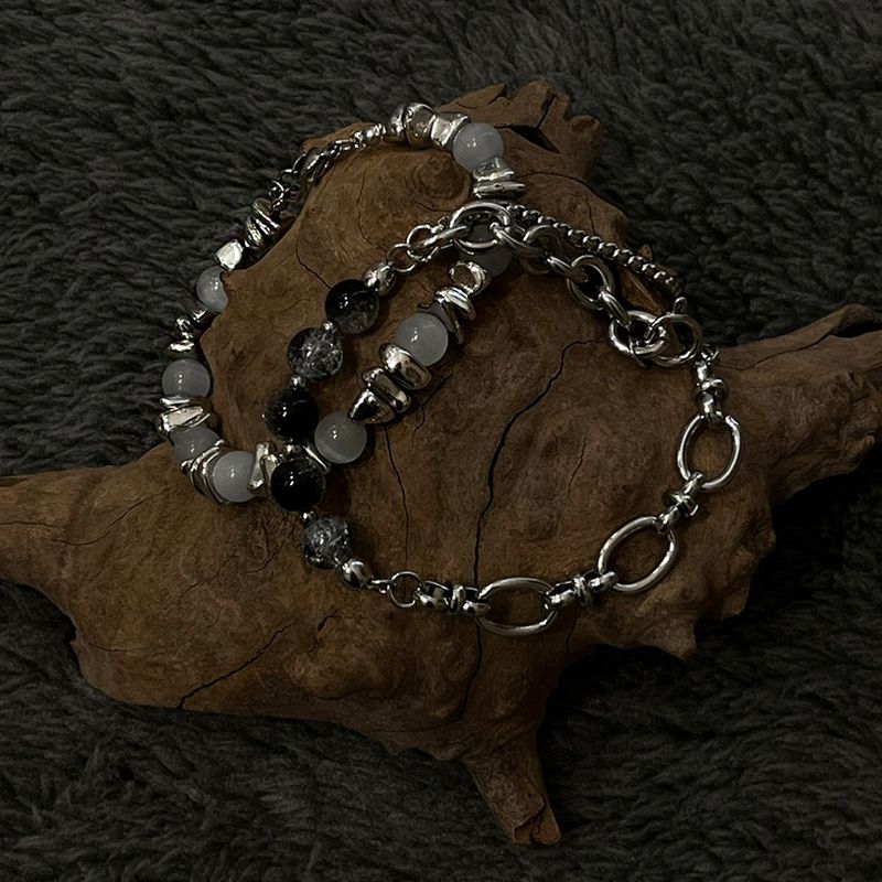 [Celeb pick] Black Marble Chain Bracelet