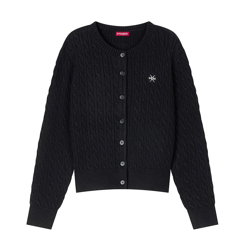 kitsch&kiss（キッチアンドキス）の「Cable-Knit Cardigan (26FOU-HDZP02)（Tops）」