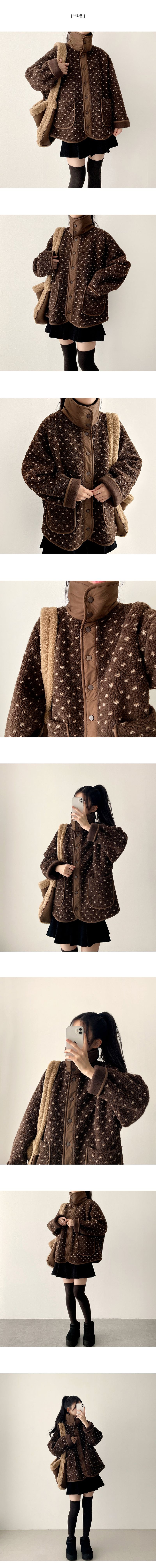O'Fle Heart Dumble Soft Pockets High-Neck Jumper