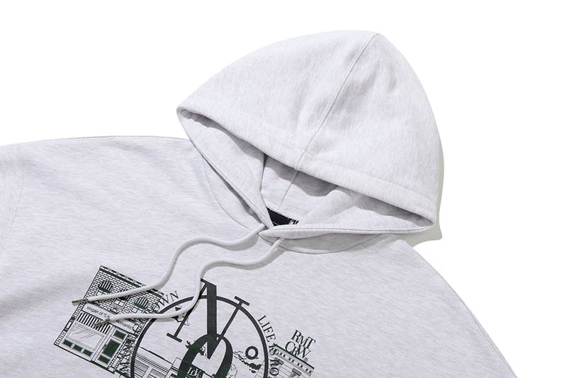 ROMANTIC STREET NO9 HOODIE_LIGHT GREY