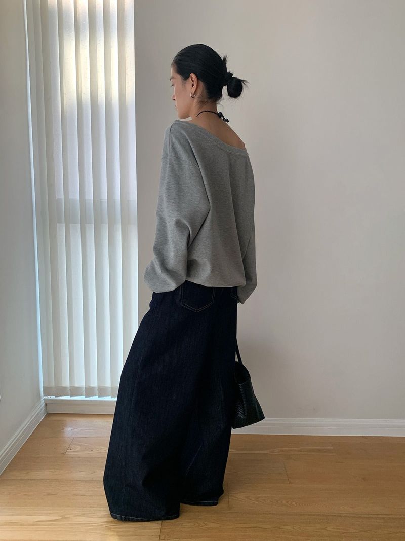 Deep green denim pants
