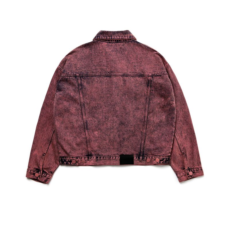 WINE DENIM OVERSIZED TRUCKER JACKET