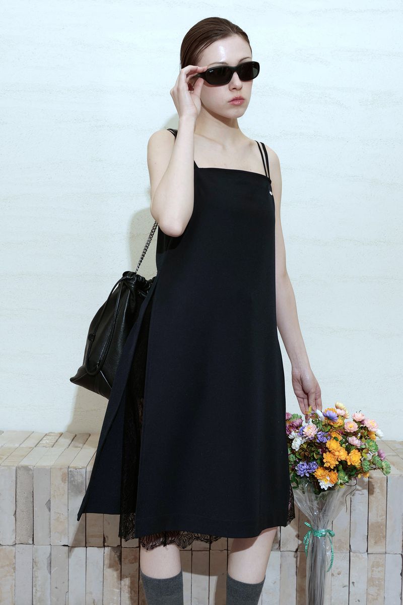 DEEP SLIT DRESS_NAVY
