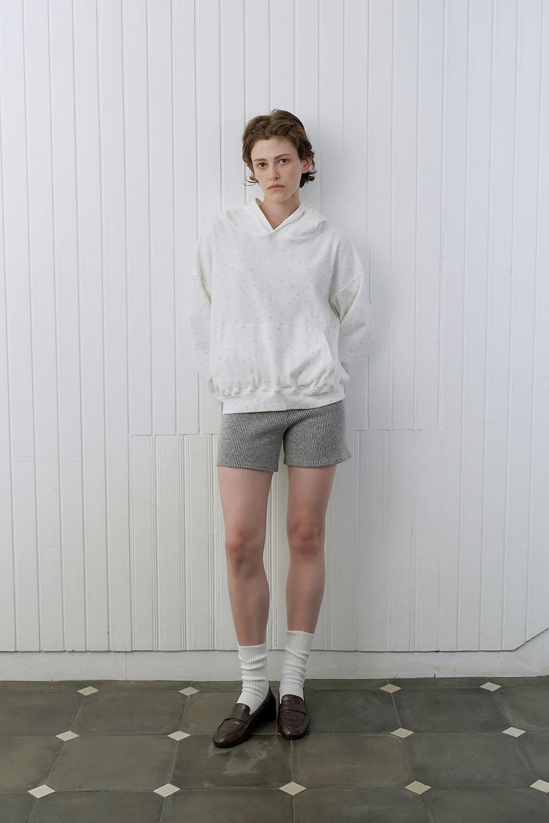 Ribbed knit shorts_gray