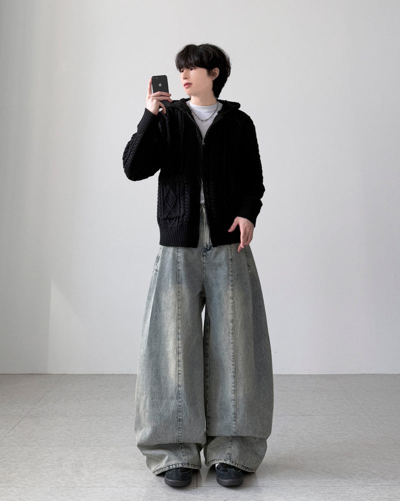 Dine Cable Knit Zip-Up