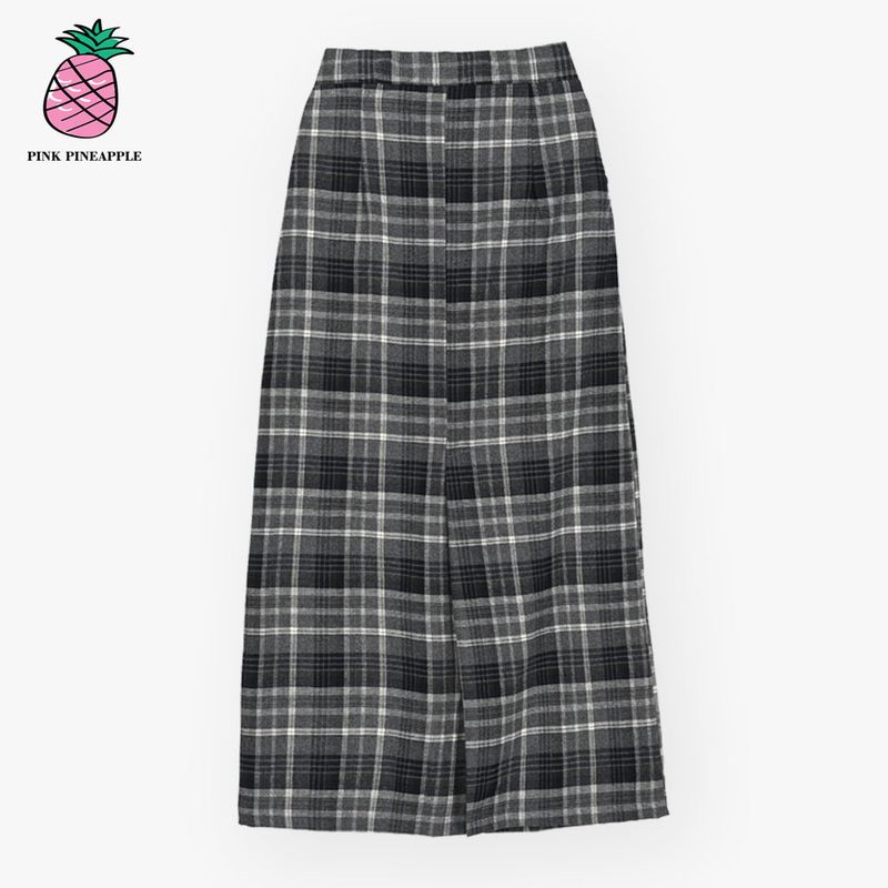 CHECK LONG SKIRT