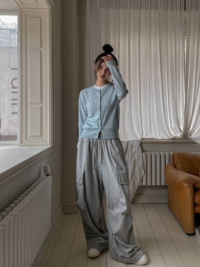 Hack Wide Big Pocket Sweat Cargo Pants