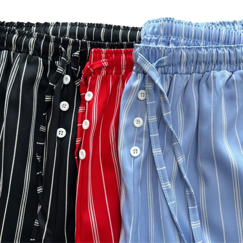 Sunday Home Stripe Lounge Button Wide Pants