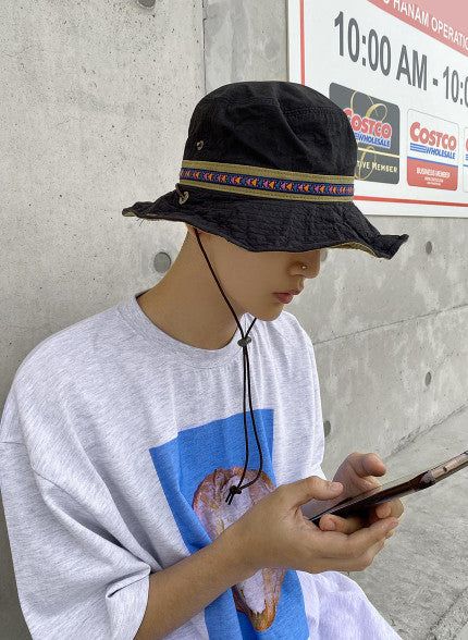 No.9593 triangle safari bucket HAT (5color)