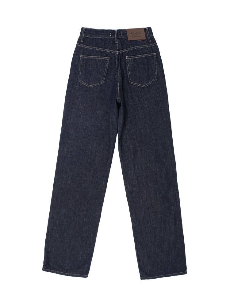 W1016 SUMMER WIDE DENIM PANTS_DEEP BLUE