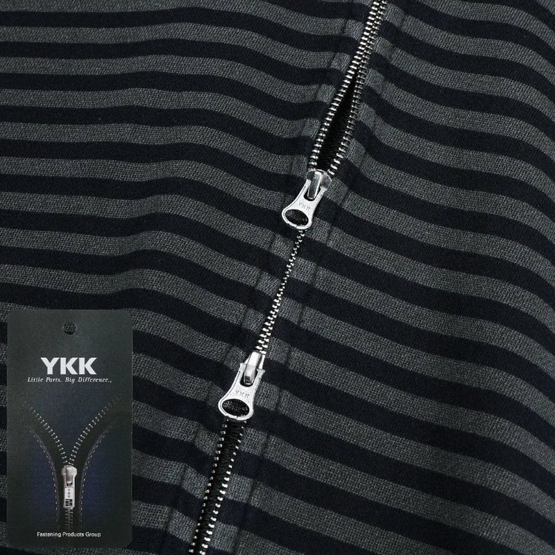  stripe washing hood zip-up