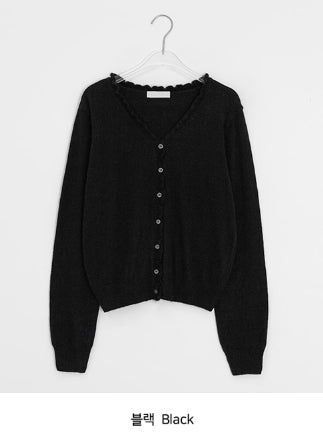 Rico Frill V-Neck Knit Cardigan