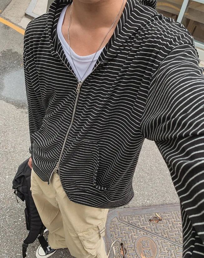 Benny Striped Hood Zip-Up