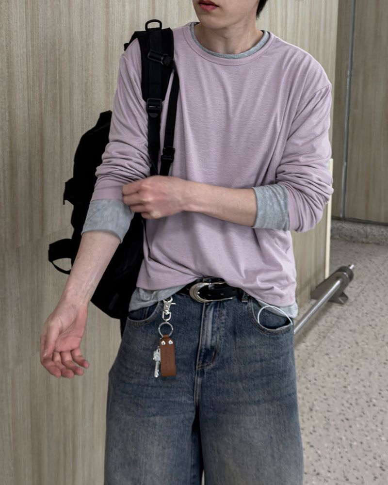 Silky Basic Layered Long Sleeve T-Shirt