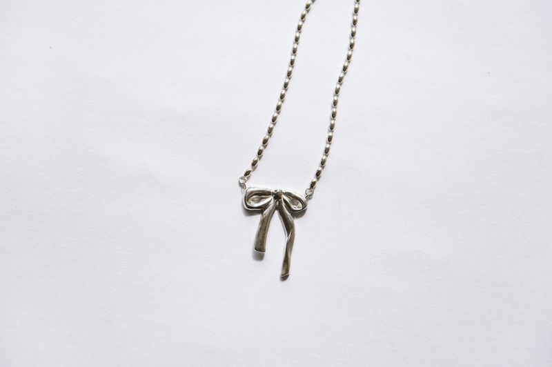 [MADE] Ribbon bold necklace (silver)