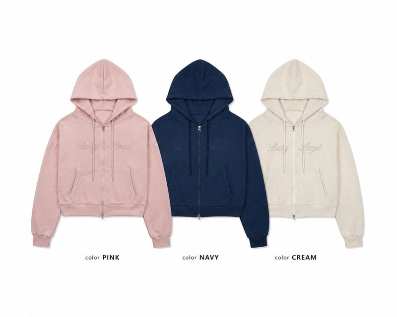 LMN Baby Cropped Hood Zip-Up (3 colors)