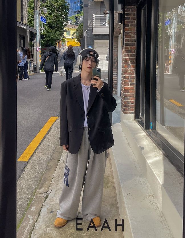 District Print Wide Sweatpants