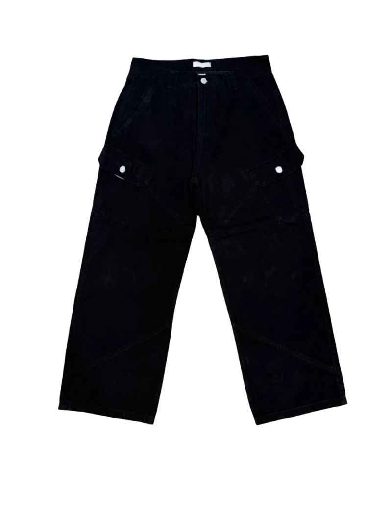 LMN Paneled Washed Cargo Wide Pants (3 colors)