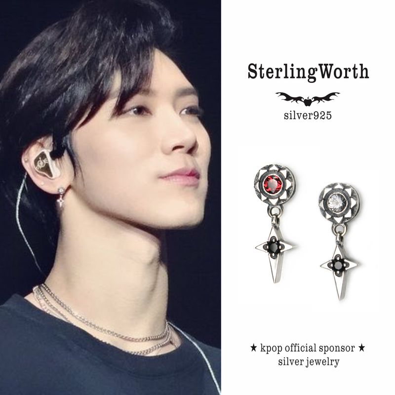 Sunlight430-D2 Garnet silver earring