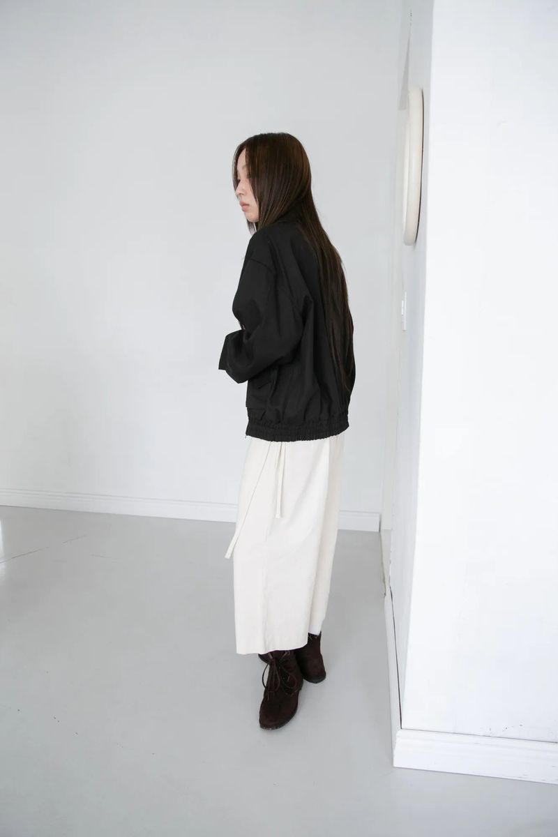 strap banding cotton capri pants(2colors)