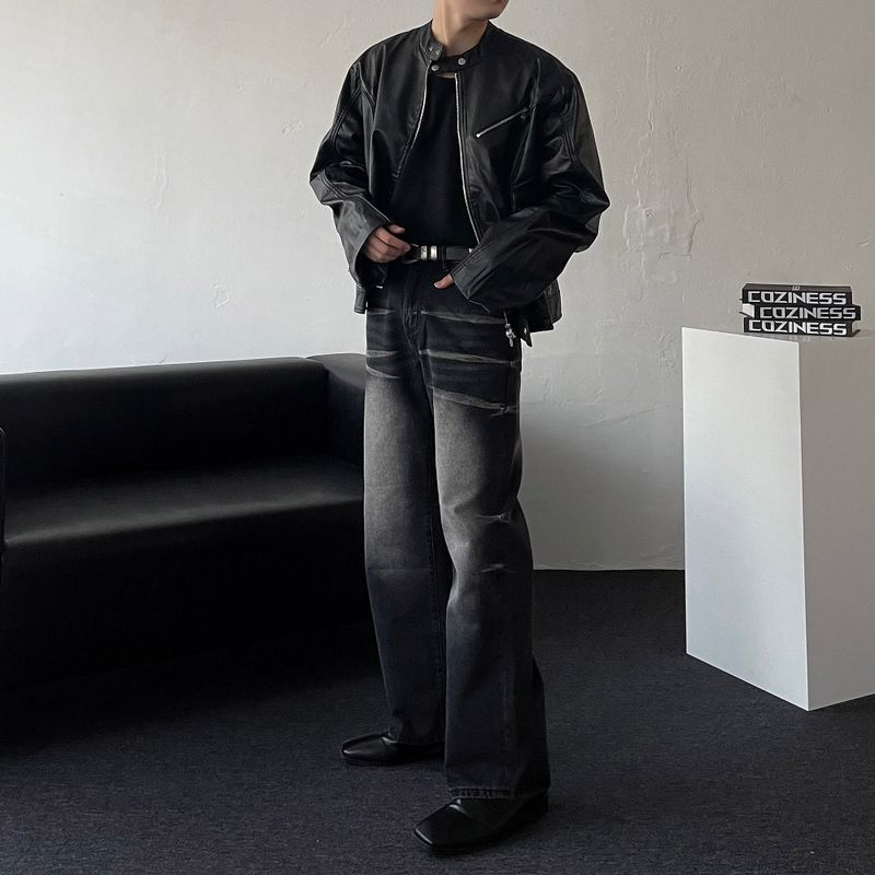 RU23118 Buffing Leather Jacket (2 colors)