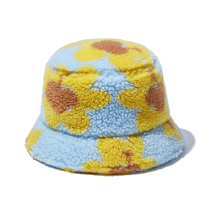 Flower Bear Fluffy Bucket Hat_Sky Blue