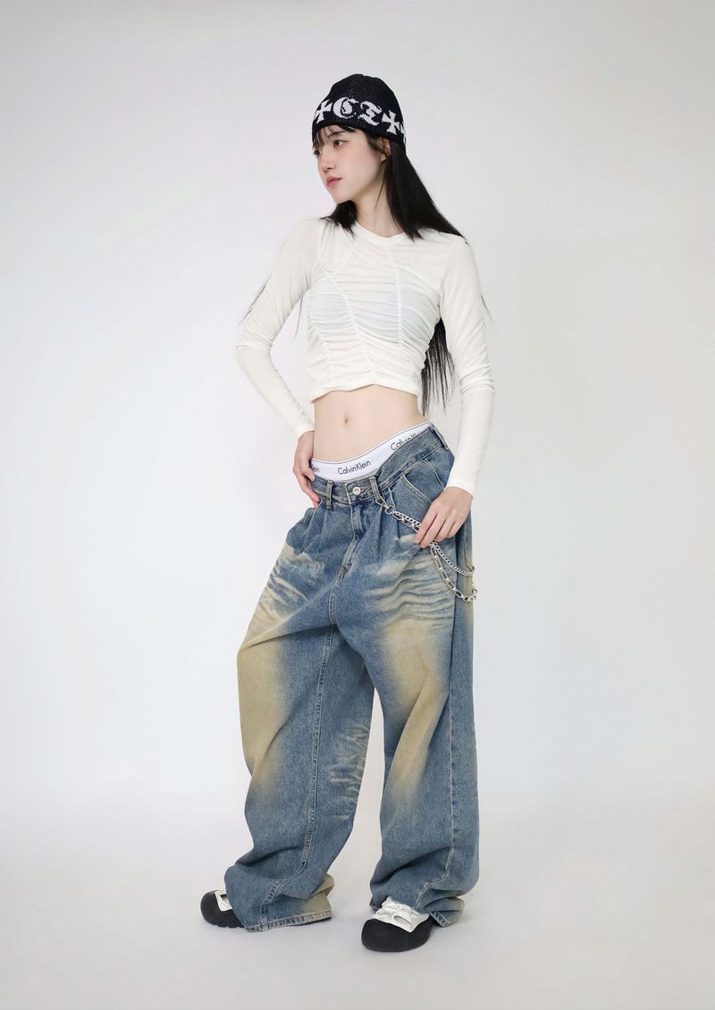 Shirred Asymmetrical T-Shirt