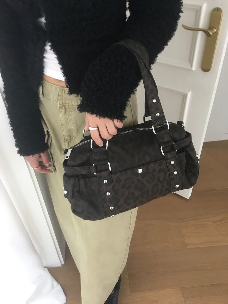 leopard stud bag