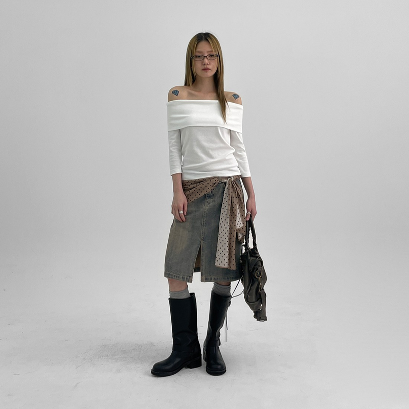 BLACKUP（ブラックアップ）の「[MADE] Wiston Slit Denim Midi Skirt（Skirts）」