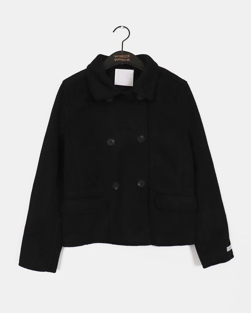 Romkin incision collar short jacket coat