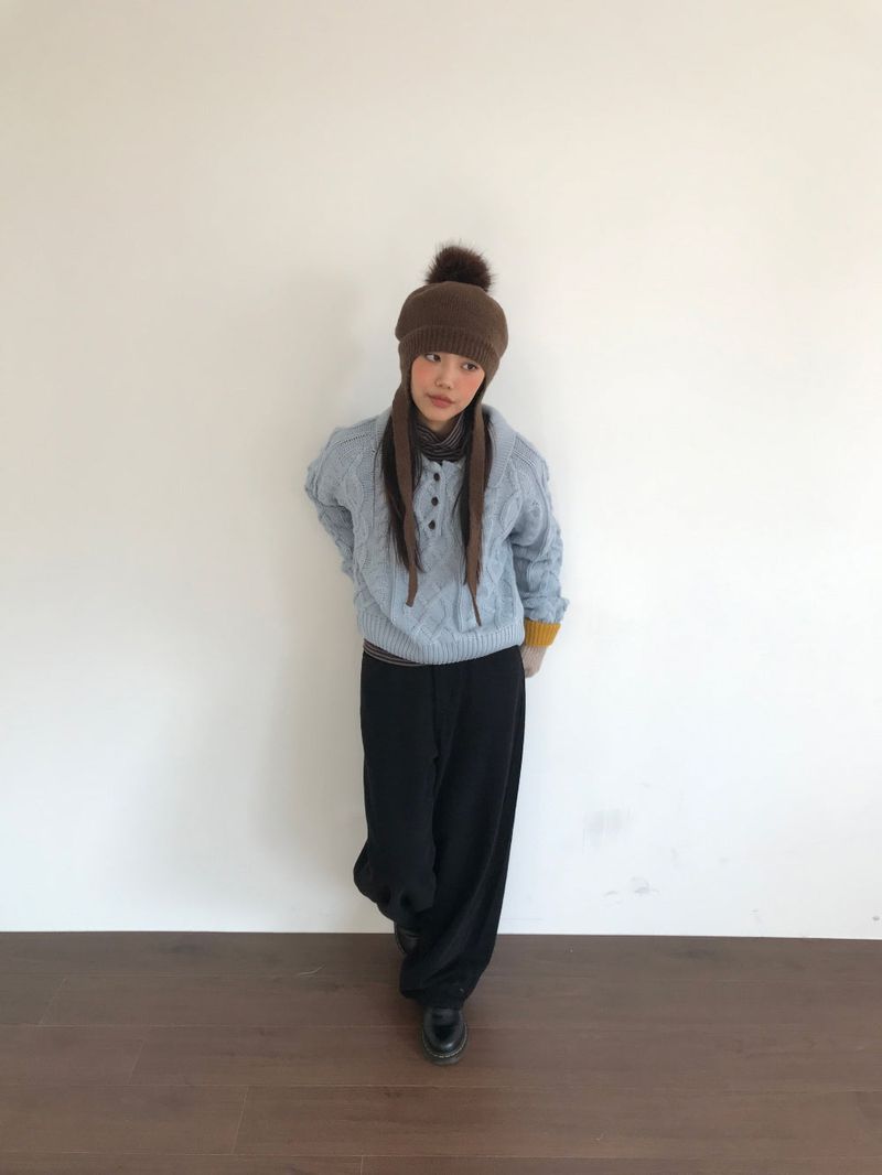 Pom-pom knit beret (3color)