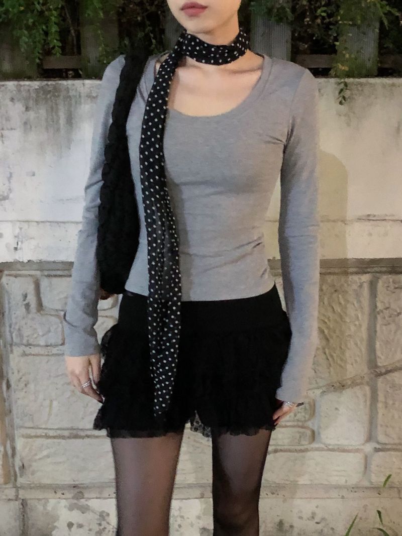 Dot Scarf Set T-Shirt (2colors)
