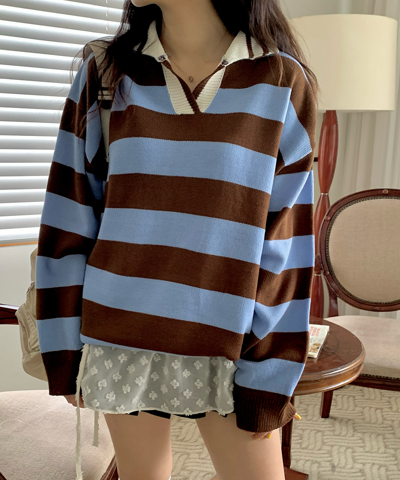 Bold Stripe Collar Knit