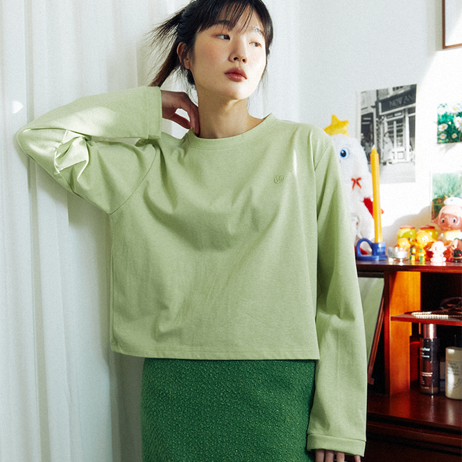 KOOKEESEE(クキシ)の「크로플 로고 티셔츠(라임)(Tops)」