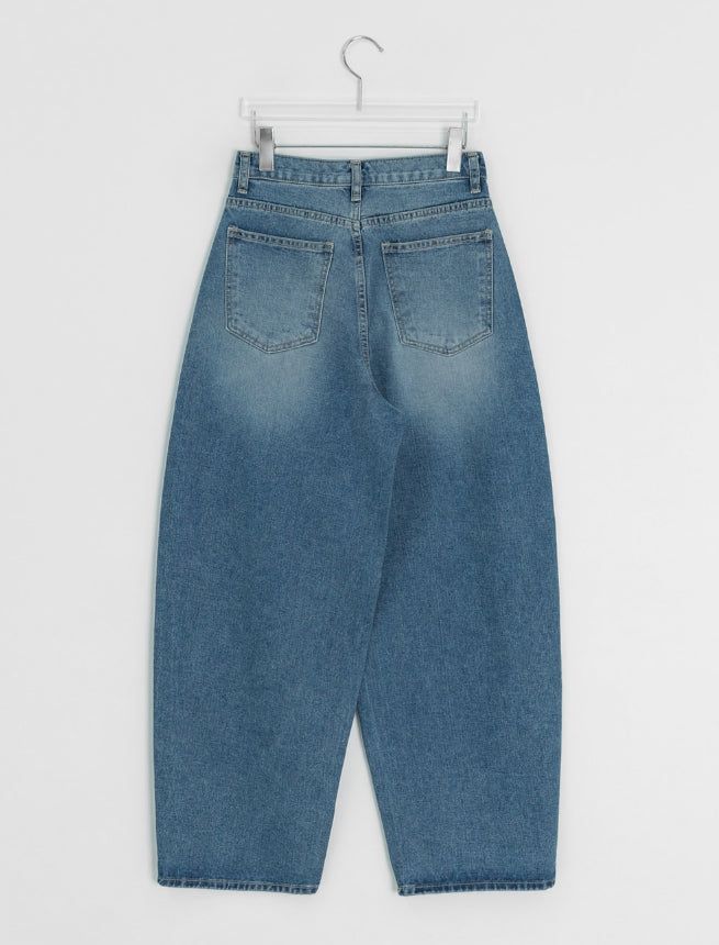 Nihin Washing Denim Wide Pants