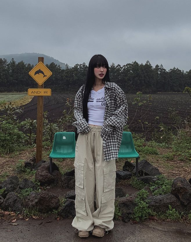 ruby zipper wide cargo pants