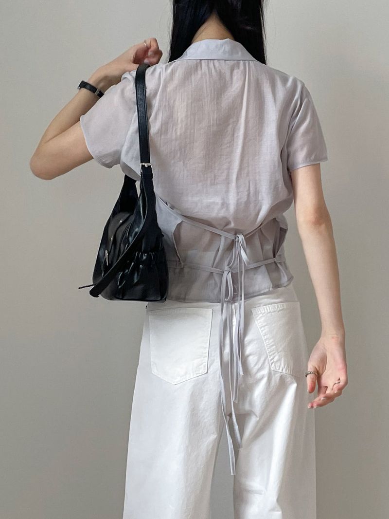 [Bustier SET] Light Halter See-through Blouse