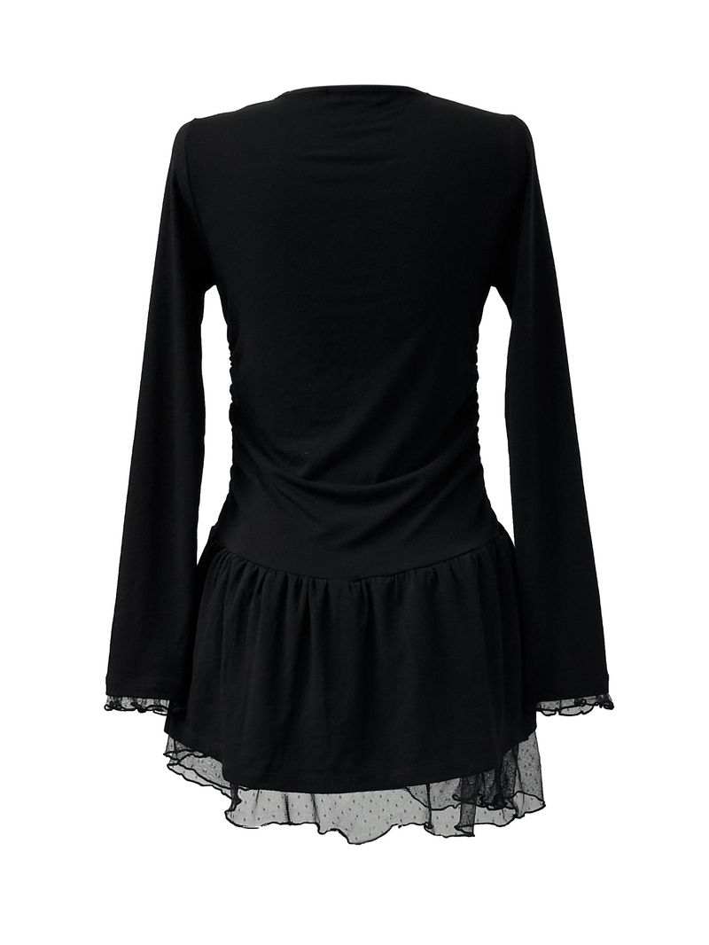 dot layered shirring lace one-piece (2color)
