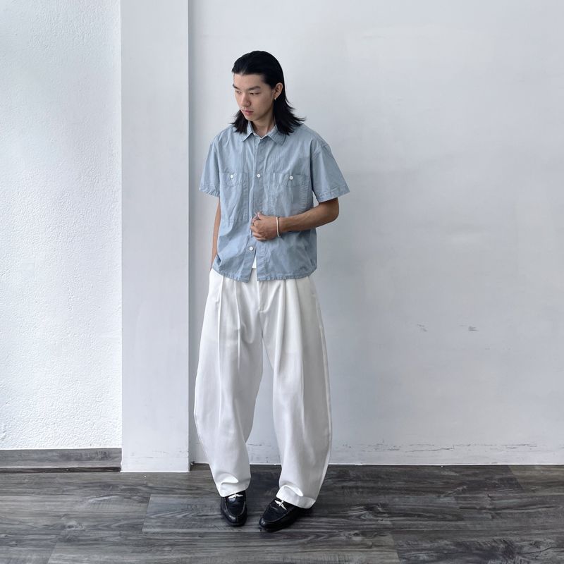 Mist Blue Double-Pocket Shirt