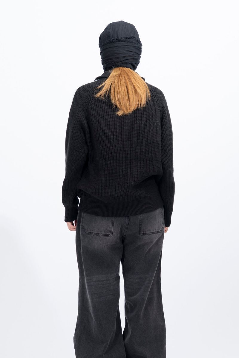 Tiny Hairy Line Knit Zip Up