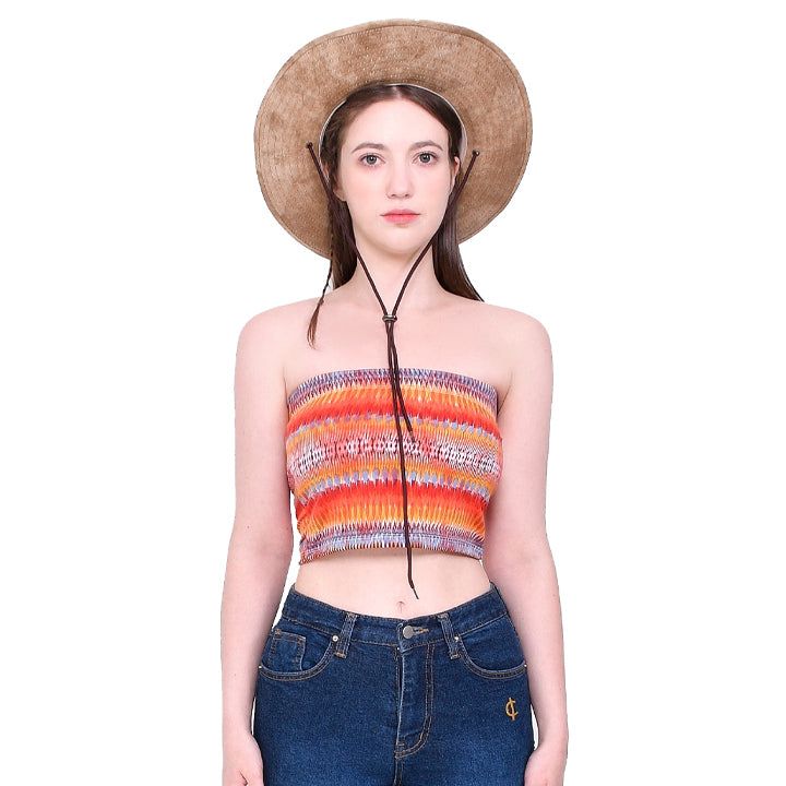 CREVY(クレビー)の「Ethnic crop tube top (orange)(Tops)」