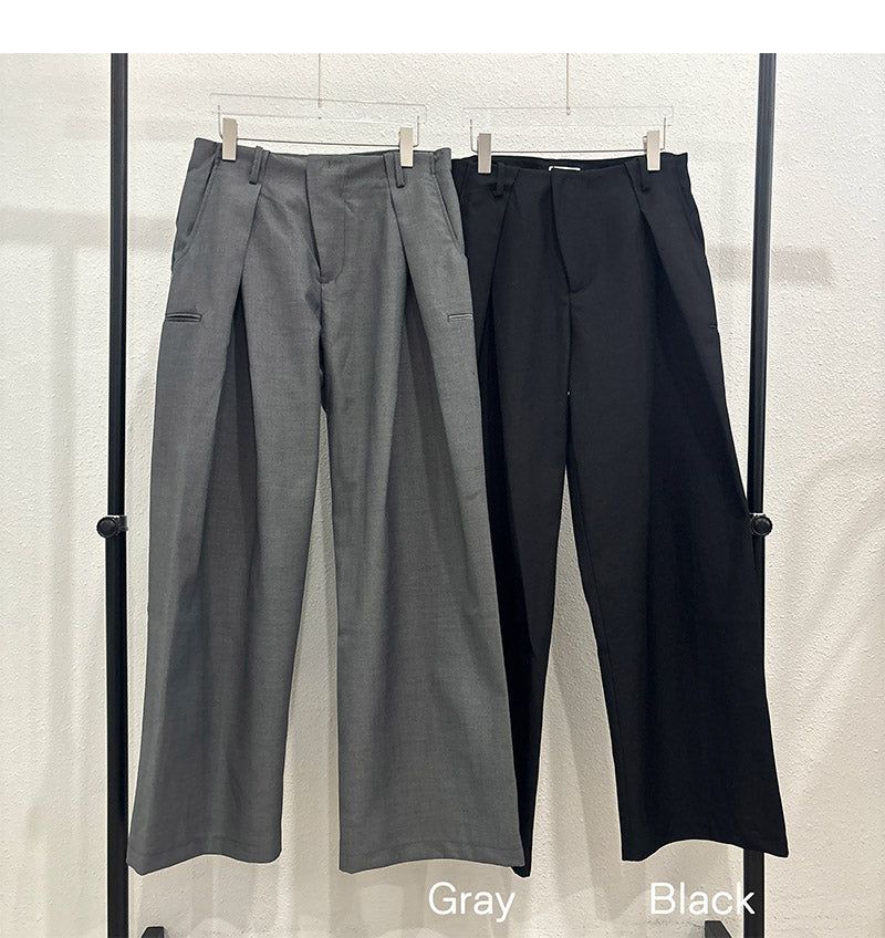 [Unisex] Tuck wide slacks(2color)