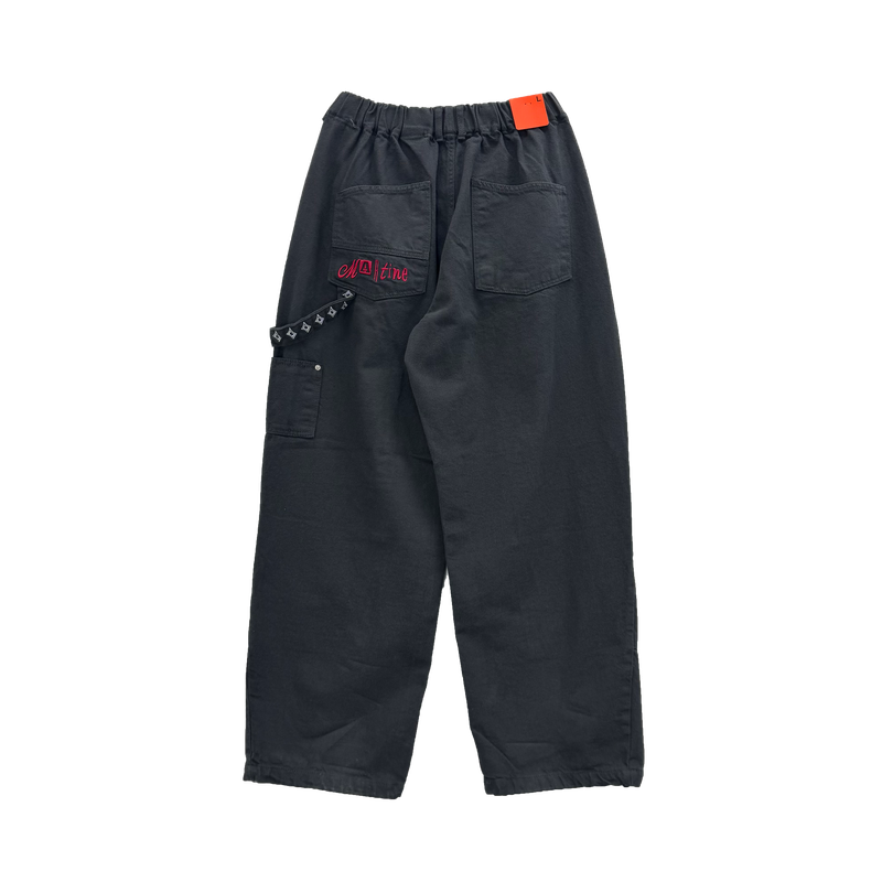 martin embroidered double-knee pants