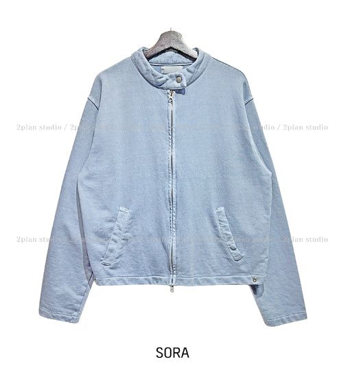 Beuel Pigment Snap Semi Crop Zip Up