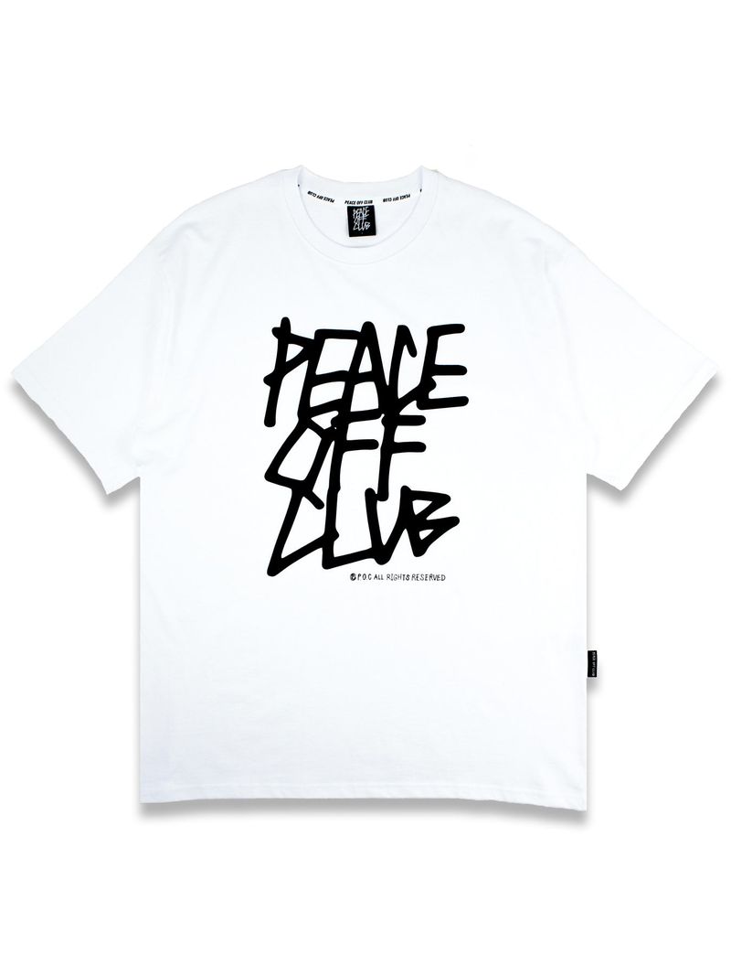 peaceoffclub（ピースオフクラブ）の「Tagging_Logo Short Sleeve Tee WHITE（Tops）」