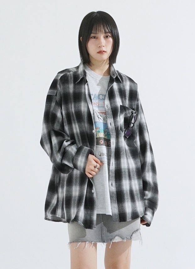 Spray check shirt