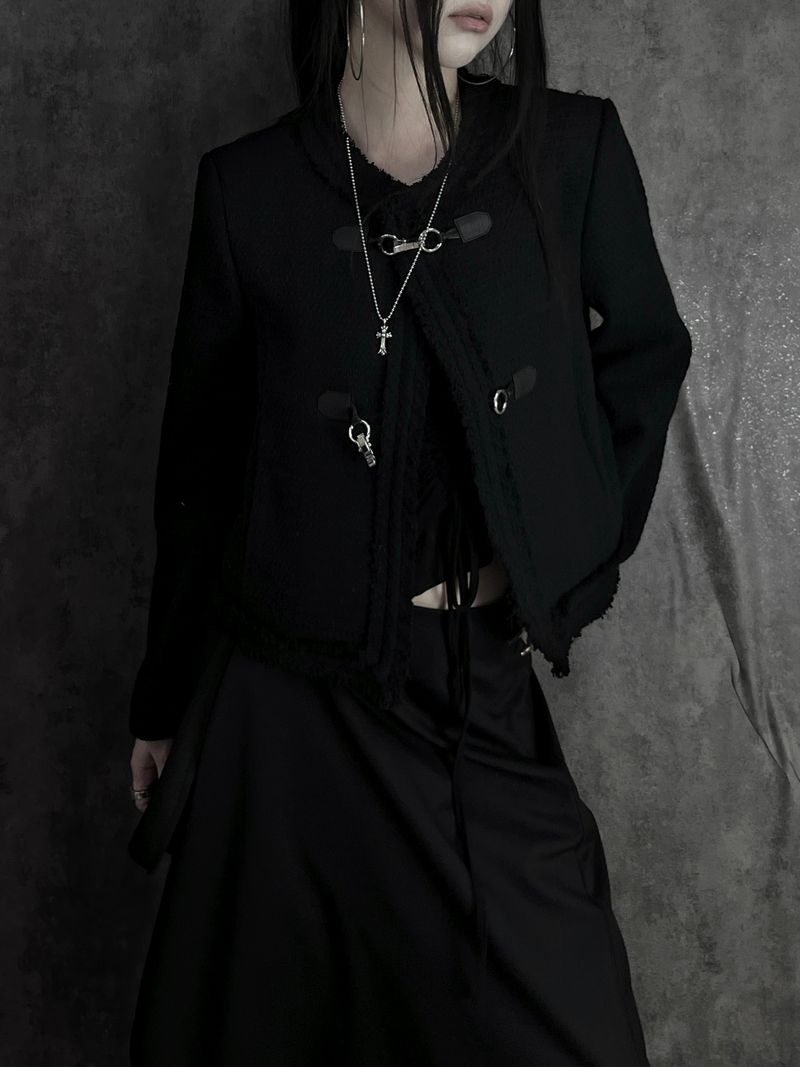 buckle tweed jacket (2color)