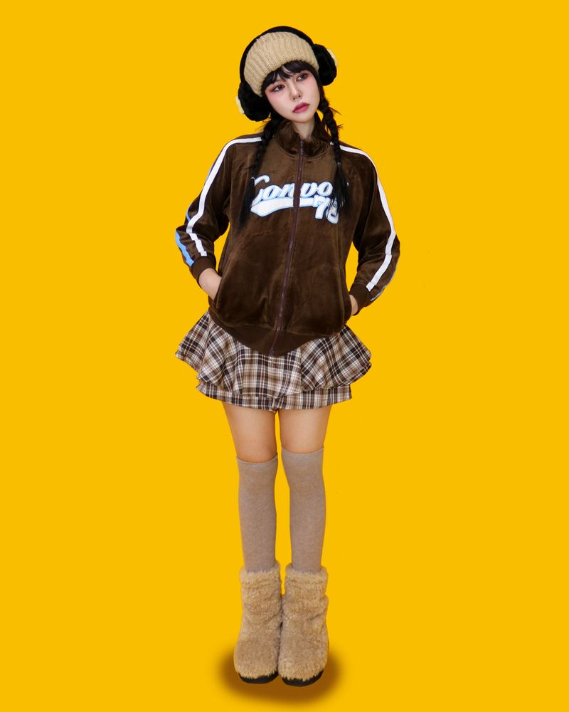 rounding check skirt (2color/속바지)