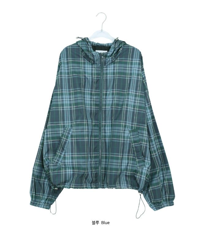 [unisex] Silphyd Over Fit Check Windbreaker Jacket