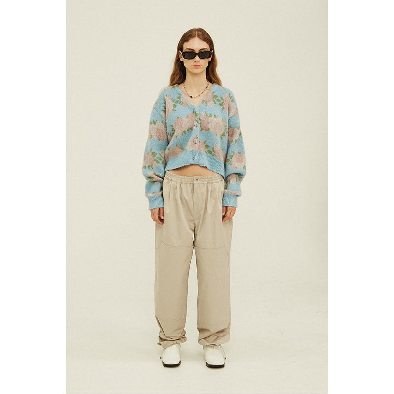 APIECEOFCAKE（ピースオブケイク）の「Flower Pattern Crop Cardigan_Ash Blue（）」